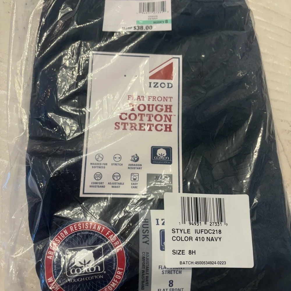 IZOD Tough Cotton Stretch Navy Pants